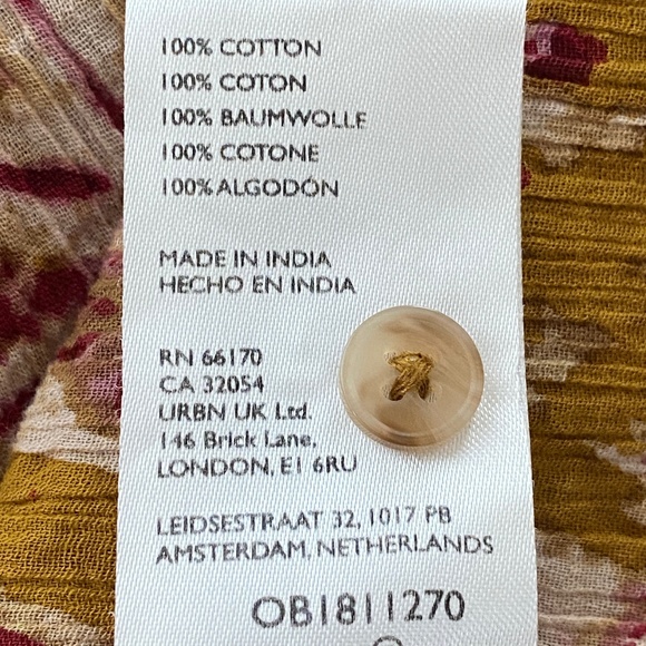 Pilcro by Anthropologie Floral Button Up Top Blouse Size Small Medium (S/M) - Picture 14 of 14